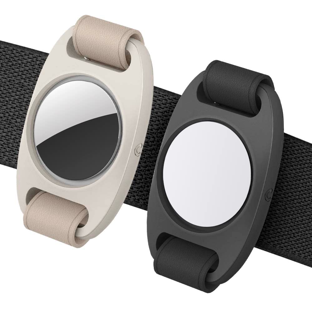 CYRILL Spigen AirTag Keychain Dog Collar Holder Color Brick with Vegan Leather Loop Strap Accessory for Cat Pet Puppy Designed for AirTag Case Cover (2021) - Dusk & Cream [2 Pack] (B08C9MY9JV) Amazon Price History, Amazon Price Tracker