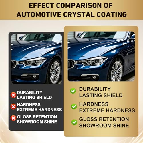 3PCS Crystal Serum for Cars – Crystal Serum Ceramic Coating, Repels Water Stains, Blocks UV Radiation, Resists Oxidation, Enhances Mirror Shine & Shields Auto Paint from Daily Outdoor Damage