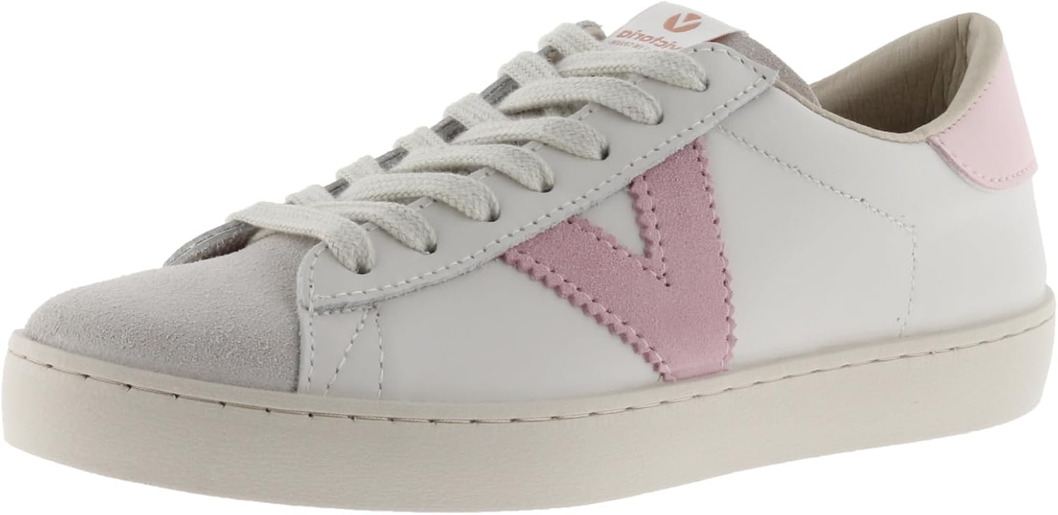 victoria Unisex Berlin Leather & Contrast Parts & Split Leather Toe Low Trainers 1126142 for Adults, Petalo, 41 EU