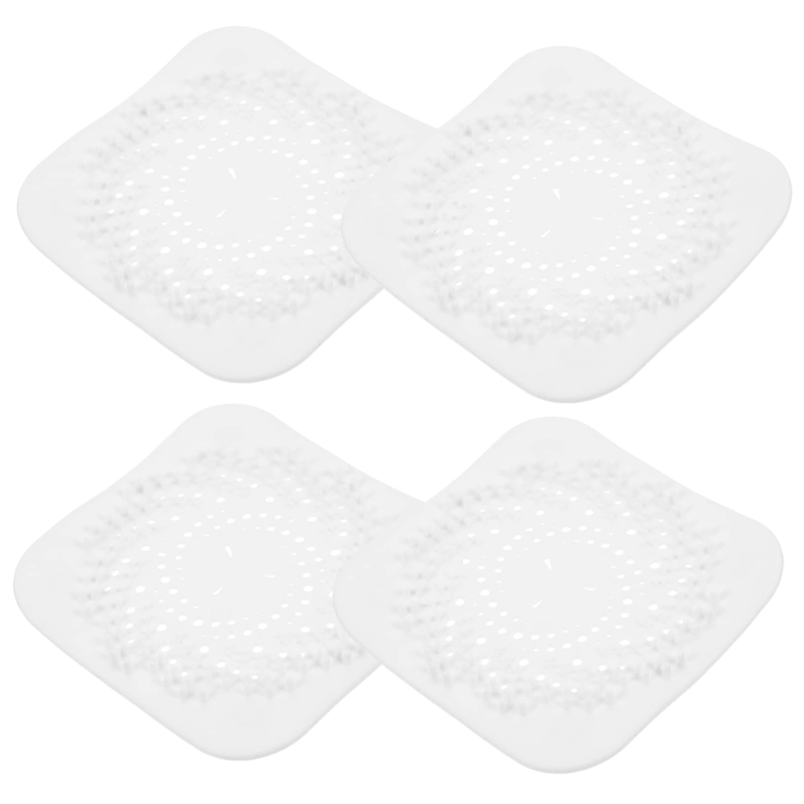 4 Copriscarichi In Silicone Nero Per Doccia E Lavandino, Filtro Raccogli-capelli Quadrato 14x14 Cm, Antintasamento, Lavabile E Riutilizzabile