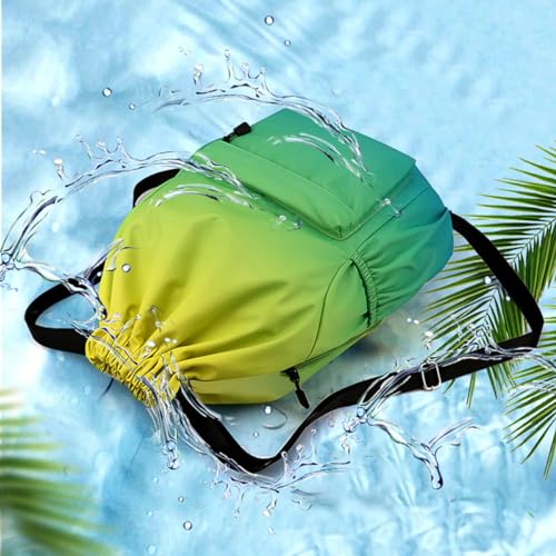 Drawstring Backpack, Unisex Waterproof Bag With Outside Zipper Pocket, Oxford Drawstring Bags for Sports, Work (Deep Purple, S)3