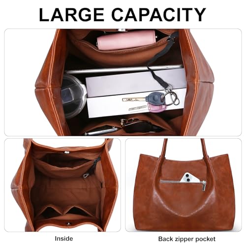Bolso Tote Grande para Mujer de Cuero Vegano 16L miniatura 4