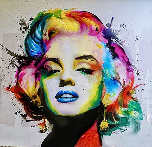Tableau en strass haut de gamme Marilyn Monroe 5D, broderie diamant d'art de 66x66 cm