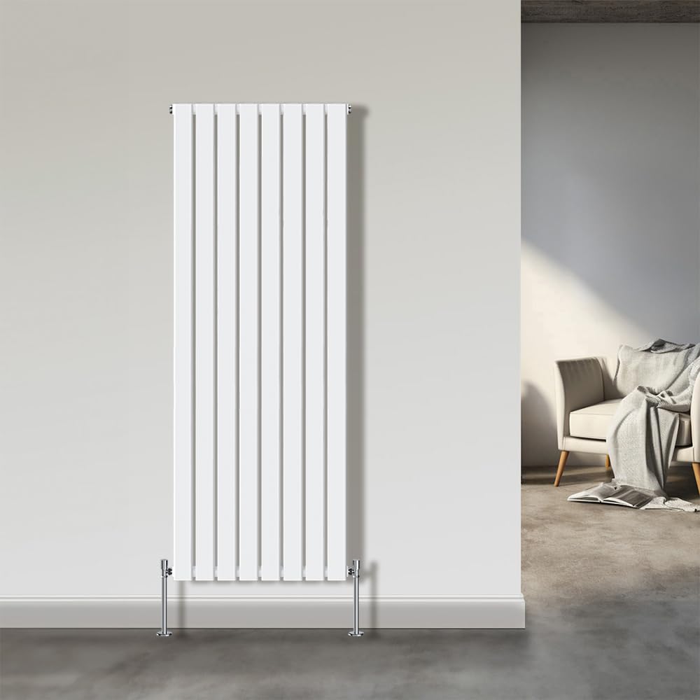 NRG 1800x544mm Single Flat Panel Designer Tall Vertical Radiator Central Heating White