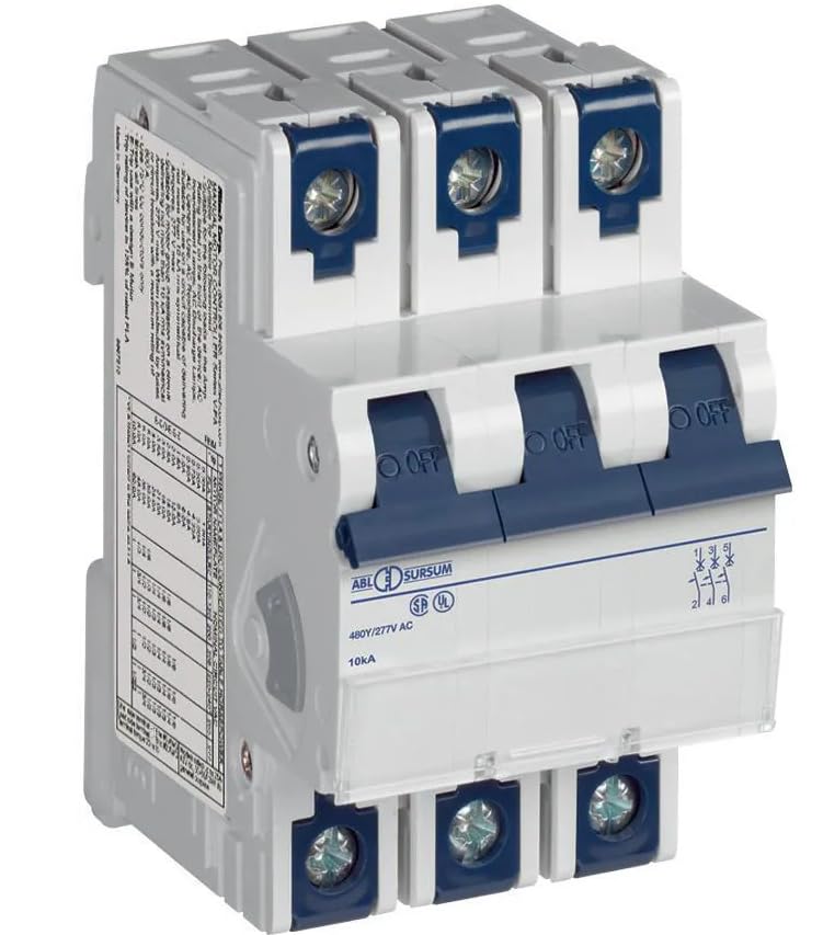 3C10UM, Circuit Breaker; Thermal Magnetic; Handle; 10A; 3 P; C Trip; V-EA Series