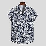 Camisa hawaiana suave y cómoda: esta camisa hawaiana con botones está confeccionada en algodón. Tejido suave, cómodo, transpirable, ligero y agradable para la piel. El tejido único permite respirar y mantenerse fresco incluso en temperaturas cálidas.