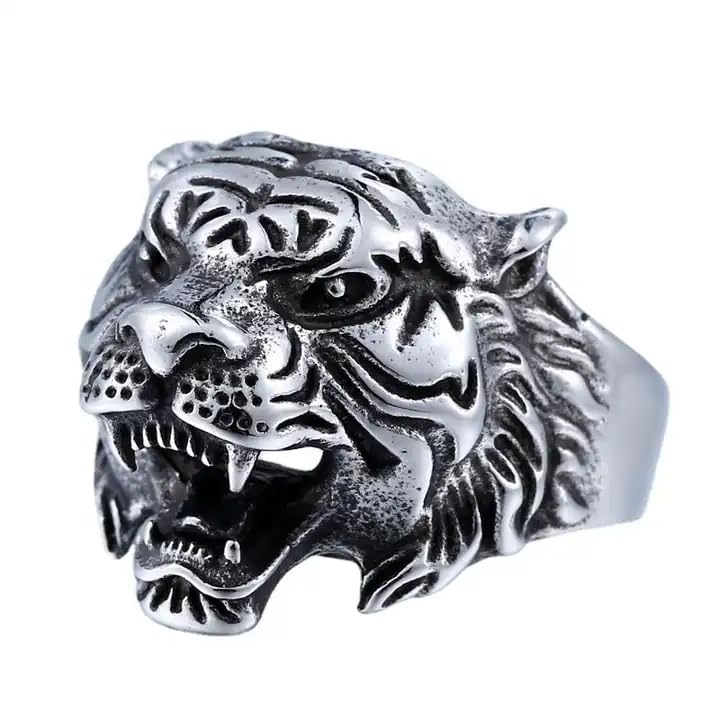 Anisa Majestic Tiger Ring for Men Lion Ring Adjustable Design For Men Boys Stainless Steel Tiger Head Ring Devil Look (B0CN9FRJ2Y) Amazon Price History, Amazon Price Tracker