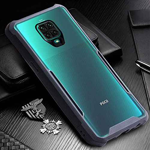 Image of Jkobi Back Cover Case for Poco M2 Pro (Crystal Glass Back | Camera Protection | Shockproof Bumpers | Professional Black)