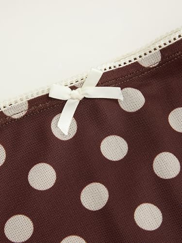 CIDER Womens Polka Dot Midi Skirt Vintage Bowknot Sheer Mesh Ruffle Hem Retro Fashion Going Out Casual Skirt Trendy2