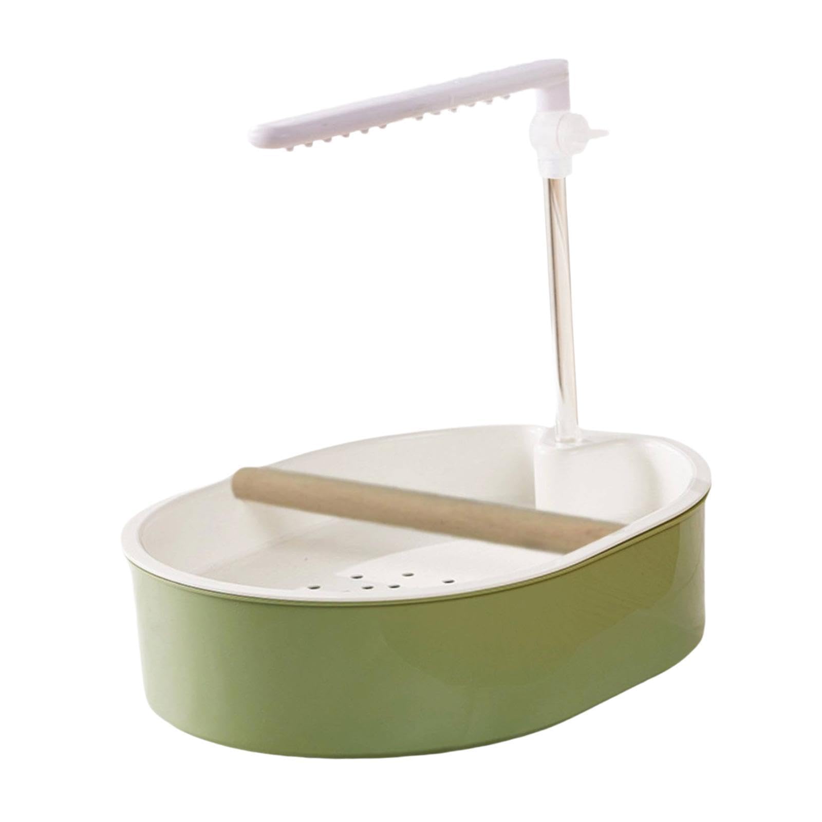 Baño Automático para Pájaros, Accesorio para Jaula de Loros, Fácil de Instalar, Robusto, para Jilgueros Y Periquitos, Estilo de Línea Blanco