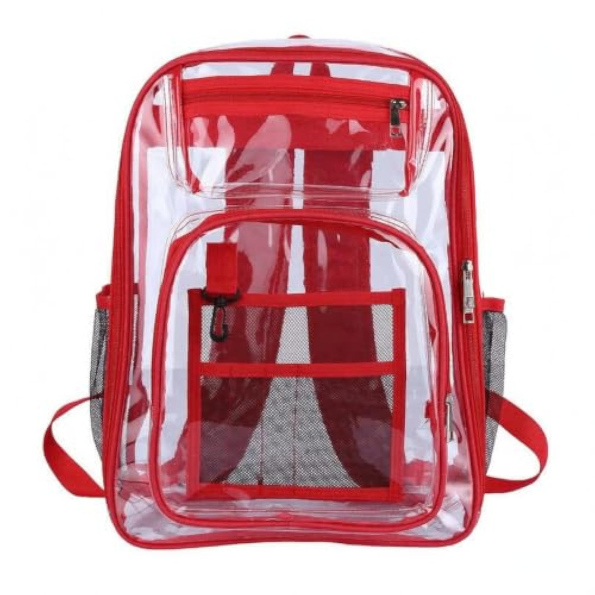 Water-Resistant Transparent PVC Backpack with Multi-Compartment
