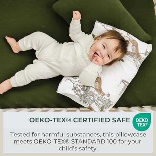Image of Pobibaby - 2 Pack Premium Toddler Pillowcase - Ultra Soft Jersey Knit - Crib Pillow, Kids Pillow, Travel Pillow Case Cover (Safari)
