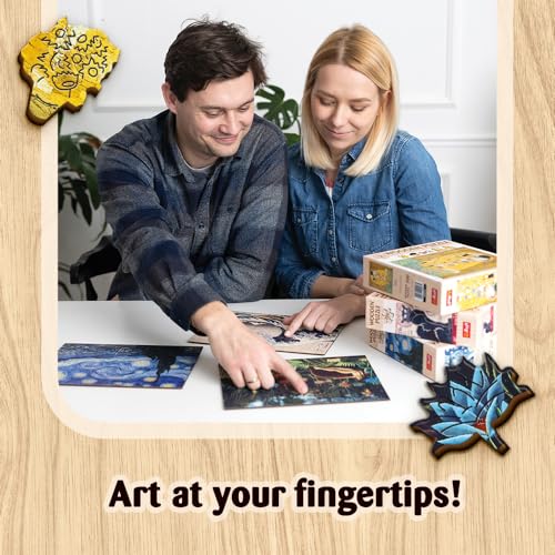 Trefl The Starry Night - Rompecabezas de Madera 200 Piezas, 9+ | Vincent Van Gogh, Puzzle Premium Moderno con Formas Irregulares miniatura 5
