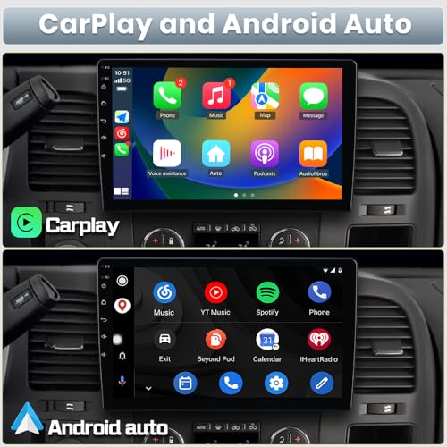 Image of AWESAFE Car Radio Stereo for Chevy Chevrolet Silverado Tahoe Equinox GMC Sierra Yukon with Wireless Apple CarPlay Andriod Auto 10 inch Touch Screen