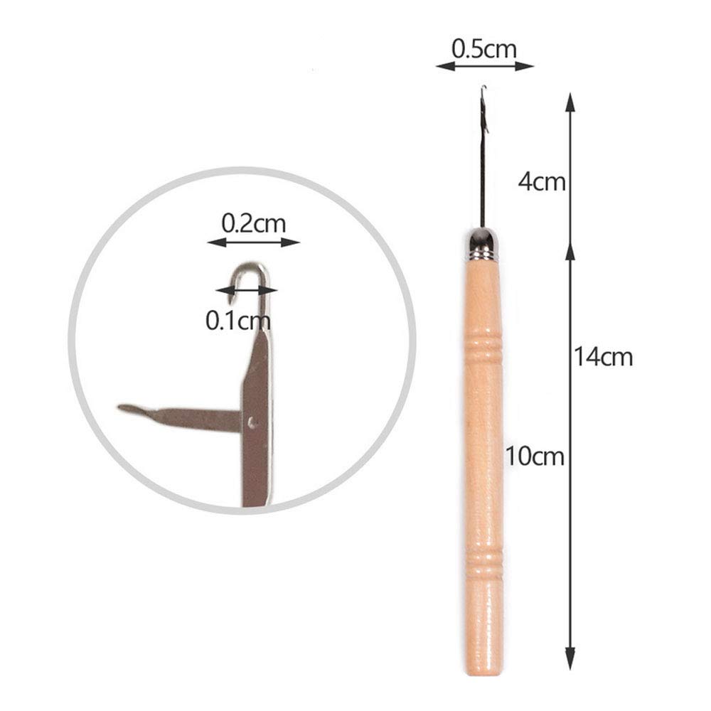 Set Di 3 Uncinetti Con Manico In Legno - Per Maglia, Dreadlocks E Artigianato - Foto 7