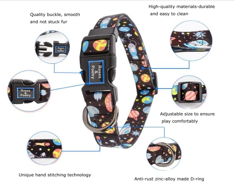 Cosyhome london Dog Collar With Colourful Star Patterns,Adjustable Durable Puppy Collars for Small Medium-Large Dogs (star war, m) - Image 4