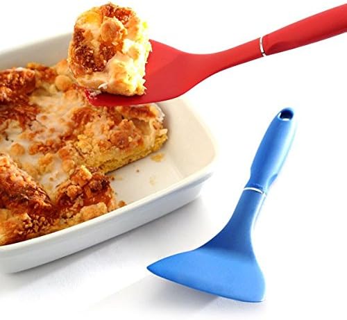 Vista 2 de Norpro Media espátula de nailon resistente al calor de 10 pulgadas (2, combo rojo y azul)