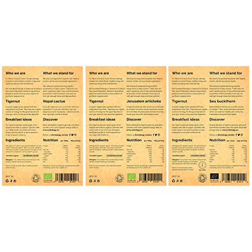 image for Erbology Organic Gluten-free Granola (3 x 7.8 oz Pack) with Tigernut, 