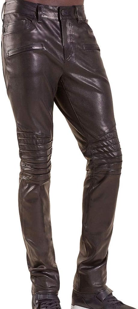 Koza Leathers Men's Leather Pant Trouser Genuine Lambskin Real Leather Casual Pant PM056