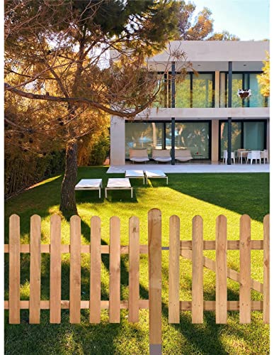 Jardin202 - Vallas de Madera para Jardín | Puerta de Madera de Pino para Exterior | 80 x 100 cm -...