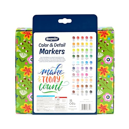 Crayola Color & Detail Marker Set (50ct) Drawing Markers for Adults, Art Markers, Graphic & Fine Tip, Gift for Teens & Adults