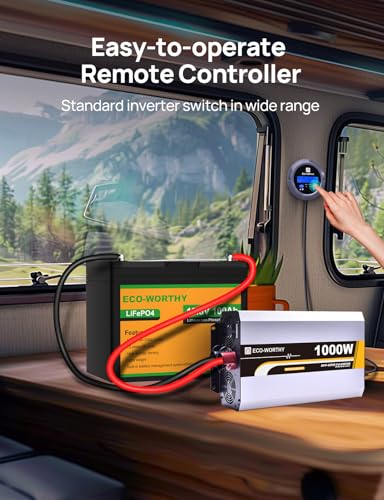 Eco-Worthy 1000W Pure Sine Wave Inverter 12V Dc To 120V Ac Converter With Remote Controller,Off-Grid Solar Power Inverter For,Boat,Camping thumb #6