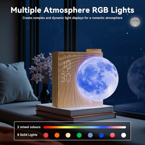 Miniatura 2 de Reteyung Despertador Con Luz Para Adultos Y Niños - Reloj Despertador Con Simulación De Amanecer, Función Snooze, Luz Nocturna 8 Colores, 10 Sonidos Naturales, 4 Brillos Ajustables Rotación Manual