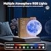 RETEYUNG 3D Mondlicht mit 2 Wecker, Lichtwecker Sonnenaufgang, RGB 8 Colors, Tageslichtwecker mit 10 Natürlicher Klang, Geschenke für Frauen Mädchen Jugendliche und Studenten (Manuelle Rotation)