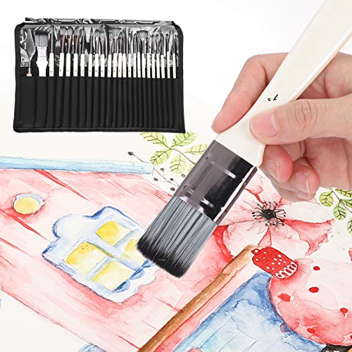Pinceles de pintura con mango de madera para acuarela y técnicas acrílicas 5