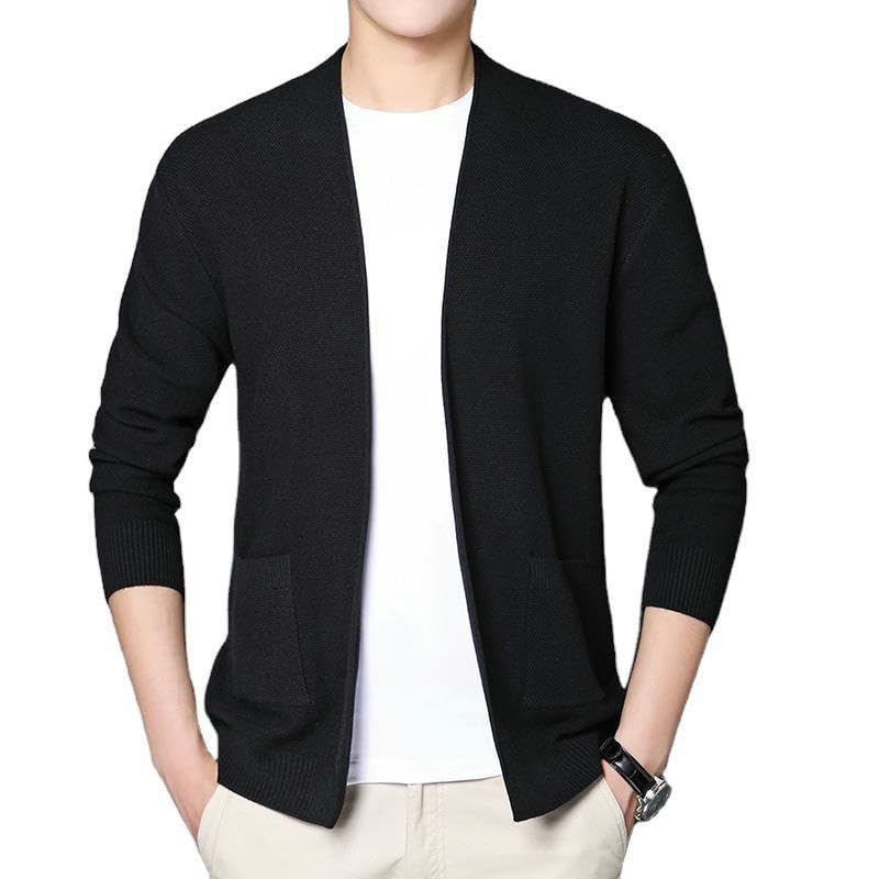 Pull en tricot homme coupe ajustée style coréen coloris uni casual