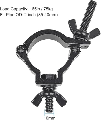 Miniatura 3 de Abrazadera de luz de escenario Truss, 10 abrazaderas profesionales GZhuoNan de 1.4 a 1.575 in, aluminio negro, tamaño pequeño con certificado TUV,