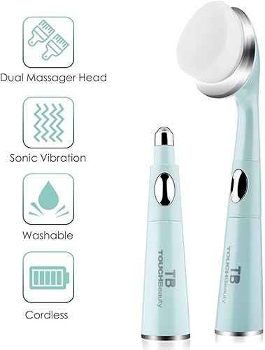 Miniatura 2 de TOUCHBeauty Masajeador de ojos sónico con cepillo de limpieza facial suave para ojos y cara dispositivo de cuidado de la piel alivia las ojeras y la