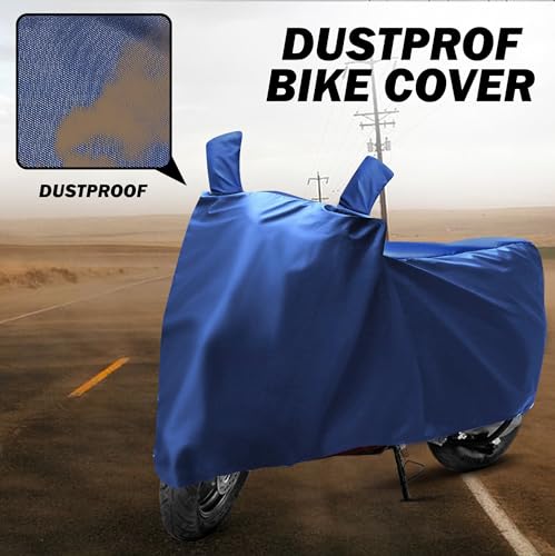 Image of SMARTT Bike Cover for Rain with UV Protection & Dustproof, Universal Fit, Water Resistant & All Weather Protection with Two Wheeler Cover|Keeps Bike Cool|Perfect Bike Body Cover|Easy to Fit- Blue
