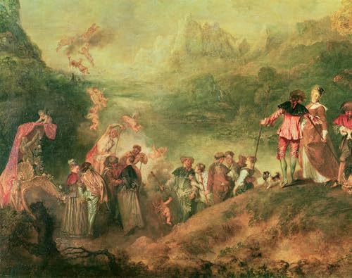 De Célèbres Tableaux Affiche de Arts Watteau Toile Salon 60x90cm