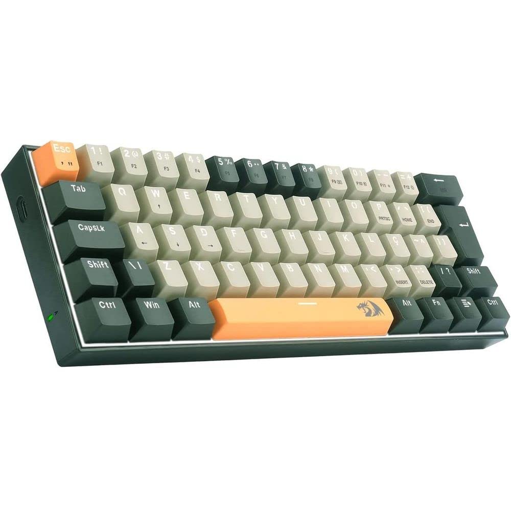 Teclado Gamer Redragon Lakshmi Laranja+cinza+ Preto Com Switch