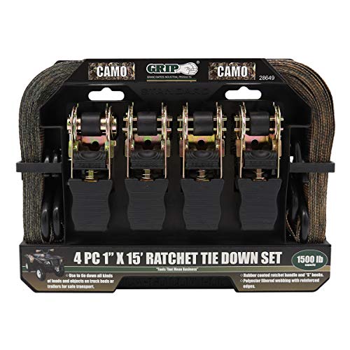 Sangle à cliquet camo indispensable pour fixer vos vélos et matériel de camping