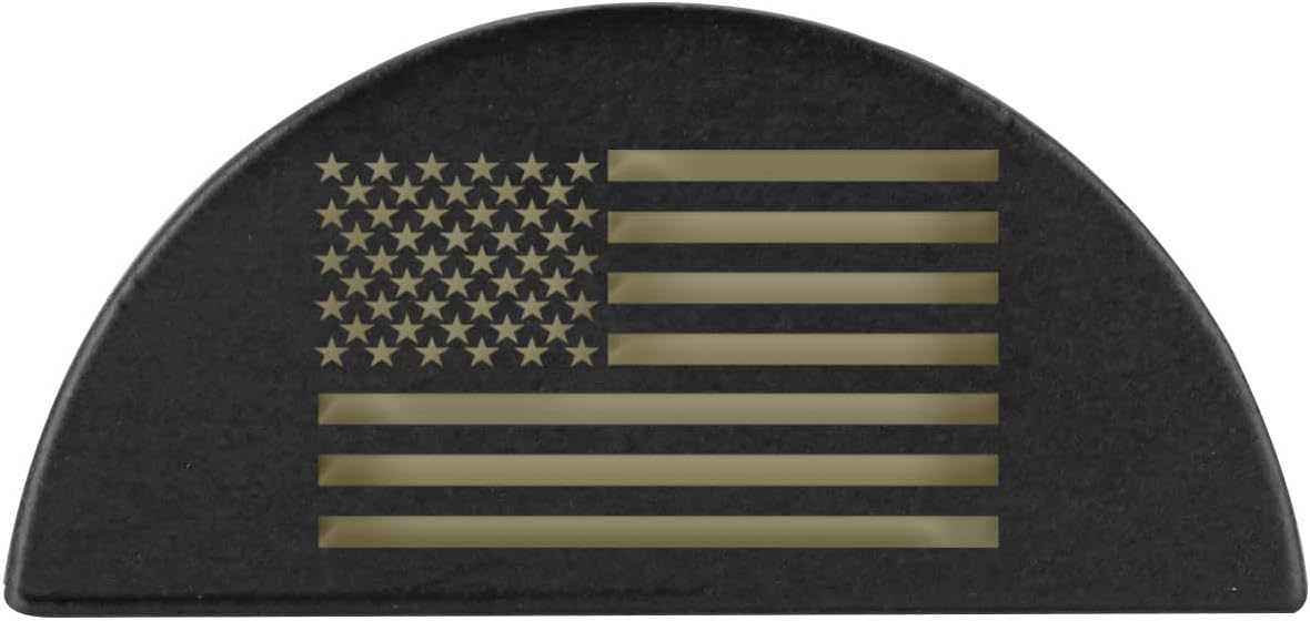 NDZ Performance Grip Frame Plug for Glock 43X 48, Black Aluminum with Dark Blue Laser Engraved US Flag Images - Choose Image & Engraving Color