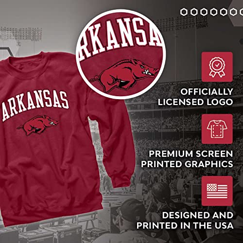 Campus-Colors-Adult-Arch-Logo-Soft-Style-Gameday-Crewneck-Sweatshirt-Arkansas-Razorbacks-Red-Large