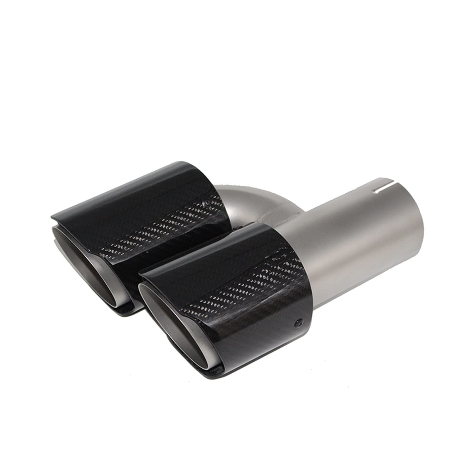 Samochodowe końcówka rury wydechowej ze stopu tytanu w kształcie litery H podwójna dysza gardło z włókna węglowego cztery-out ogon gardła(Left 63mm out 89mm)
