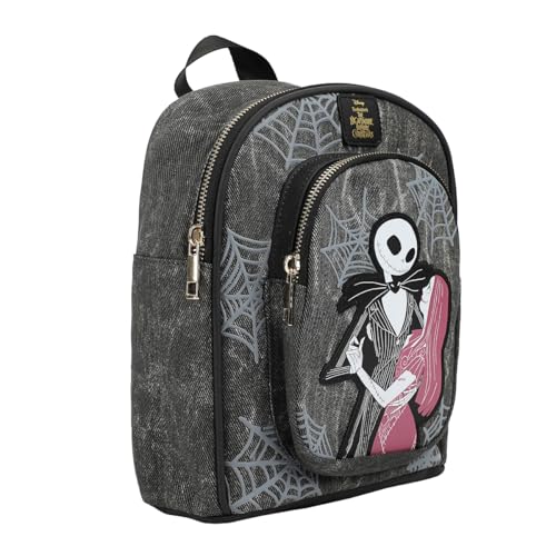 Bioworld Nightmare Before Christmas Jack & Sally 9.6" Gray Mini Backpack2