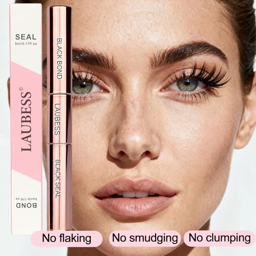 Image of Lash Bond and Seal Lash Glue Waterproof LAUBESS 2-IN-1 Cluster Lash Glue for Eyelash Clusters 72H 10ml (Black /Black)