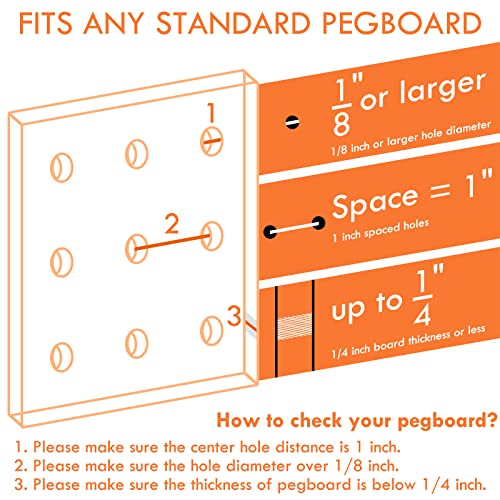 Image of G.CORE 9-Pack PegBoard Cups with Loops, Peg Board Hooks Assortment Organizer Accessory, Various Tools Storage Arrange Kit for Garage Craft Workshop Workbench Hobby