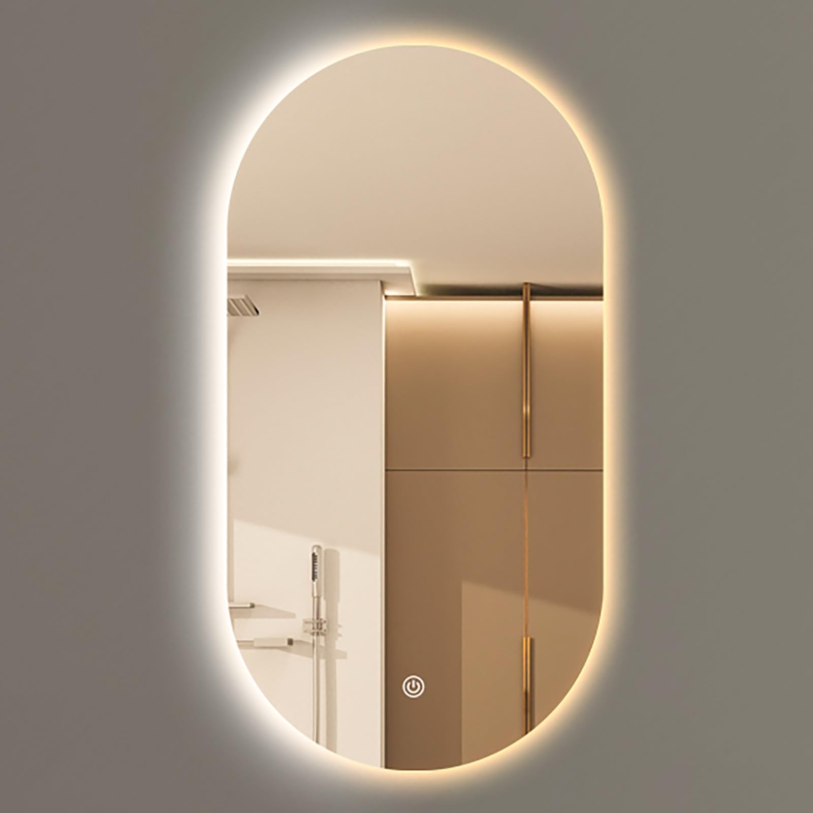 HZSCL LED Oval Illuminated Backlit Wall Mirror with Anti-Fog, 50x80cm|50x90cm|60x90cm|60x100cm, Bathroom Mirror With Lights Smart Switch, 3-Color Dimmable, Memory(3 color,60x100cm)