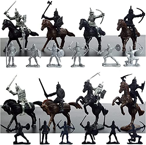 Army Toys, Army Men Toys for Boys,Medieval Knight Military Toys 28 Pieces of Warrior Horse Toy Soldier Models are Suitable for Learning Historical Warfare, Role-Playing and Giving Creative Gifts