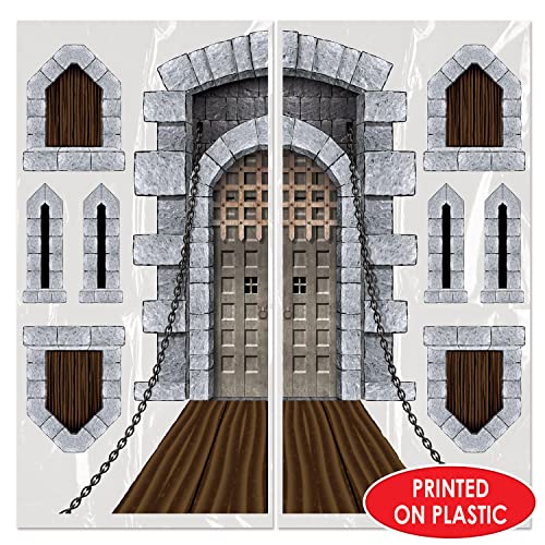 Beistle Castle Door & Window Props Photo Booth Party Supplies, Medieval Decorations, 16" - 64", Multicolor #TOP2