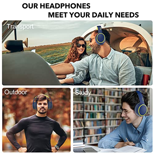 RORSOU B10 Wireless Bluetooth Over-Ear Headphones, Lightweight Folding Stereo Bass Headset with Mic, 50H Playtime, Volume Control, Bluetooth 5.3 Headphones for iPad/Travel/Tablet/PC (Blue) by RORSOU - Used condition - Image 7