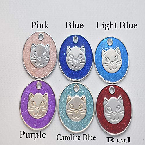 VRWUSA Custom Engraved stainless steel cat face Cat Personalized pet ID tag - Paw print STyle 090