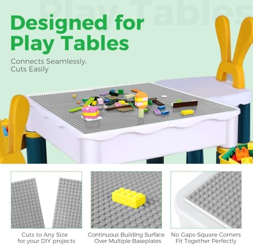 Image of Classic Baseplates Building Plates-10 inch x 10 inch Building Boards,100% Compatible with All Major Brands and Activity Table, Creative Platforms Mats for Toy Bricks (Gray-10, 10 Pack)