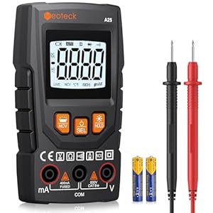 Neoteck Multimetro Digital 4000 Conteos Tester Electricista para Corriente & Voltaje CA/CC Resistencia Continuidad Voltimetro Inteligente con NCV, RetenciÃ³n de Datos, Linterna