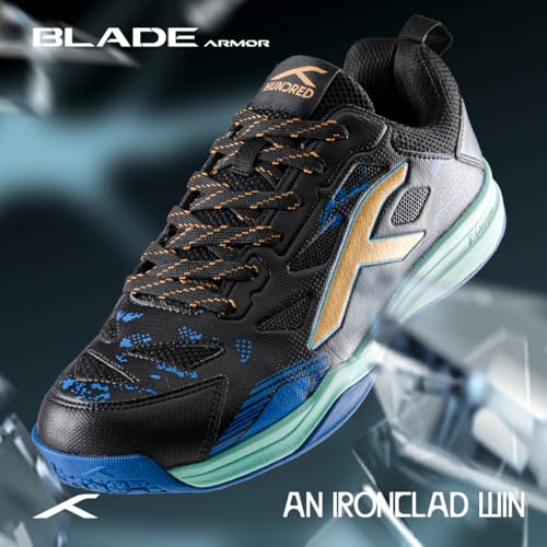Image of Hundred Blade Armor Badminton Shoes (Non Marking) |Indoor Sports | Lightweight & Breathable | Airflow Mesh Upper | X-Cushion Midsole | Active Grip Outsole | Heel Support